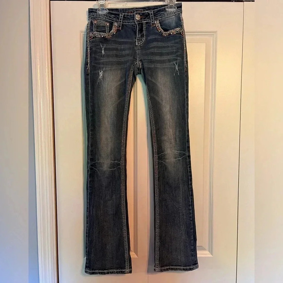 Grace in LA embroidered western cowgirl bootcut jeans. Size 27. - Picture 1 of 10